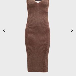 Retrofete Amster Rib-Knit Cutout-Back Midi Dress size xs